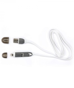 Sbox 2IN1W USB->Micro USB+IPH.5 M/M 1M white  Hover