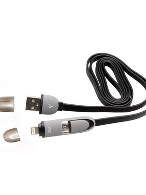  Sbox USB->Micro USB+IPH.5 M/M 1M black 2IN1B  Hover