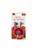  Sbox USB->Type-C 90 m/m 1.5m Type-C-90R Strawberry Red Hover