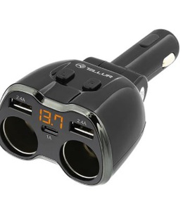  Tellur 2 Sockets cigarette lighter splitter, 2xUSB, Type-C  Hover