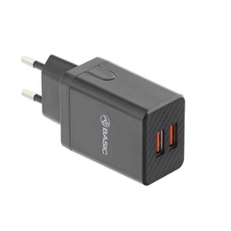  Tellur Basic Wall charger HC204 2xUSB, 2.4A, black