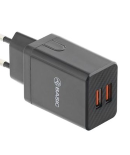  Tellur Basic Wall charger HC204 2xUSB, 2.4A, black  Hover