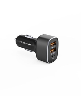  Tellur Car Charger FCC9, 56W, 9A (2XQC 3.0 + PD20W) black  Hover