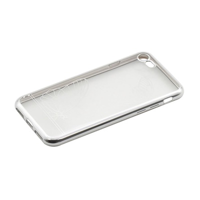  Tellur Cover Silicone for iPhone 7 Butterfly silver