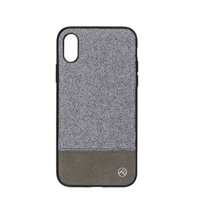  Tellur Cover Synthetic Leather Glitter II for iPhone X/XS silver