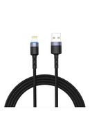  Tellur Data cable USB to Lightning LED, Nylon Braided, 1.2m black