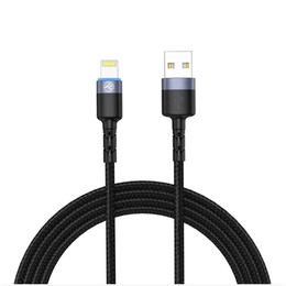  Tellur Data cable USB to Lightning LED, Nylon Braided, 1.2m black