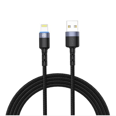  Tellur Data cable USB to Lightning LED, Nylon Braided, 1.2m black
