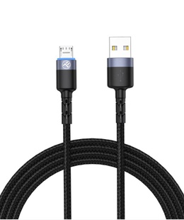  Tellur Data Cable USB to Micro USB LED Nylon Braided 1.2m Black  Hover