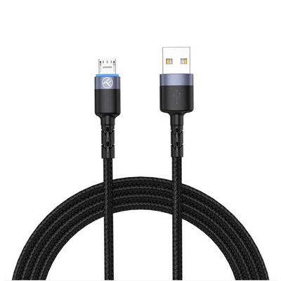  Tellur Data Cable USB to Micro USB LED Nylon Braided 1.2m Black