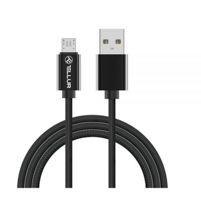  Tellur Data cable, USB to Micro USB, Nylon Braided, 1m black