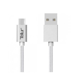  Tellur Data cable, USB to Micro USB, Nylon Braided, 1m silver
