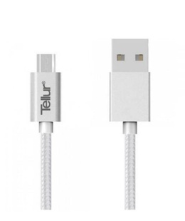  Tellur Data cable, USB to Micro USB, Nylon Braided, 1m silver  Hover