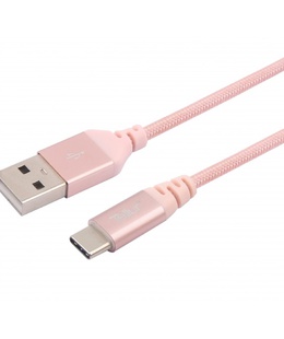  Tellur Data cable, USB to Type-C, made with Kevlar, 3A, 1m rose gold  Hover