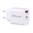  Tellur Dual Port Wall Charger PDHC PD 20W + QC3,0 18W White