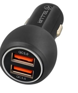  Tellur Dual USB Car Charger With QC 3.0, 6A black  Hover