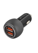  Tellur Dual USB Car Charger With QC 3.0, 6A black Hover