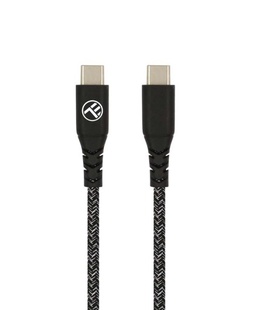  Tellur Green Data cable Type-C to Type-C 3A PD60W 1m nylon black  Hover