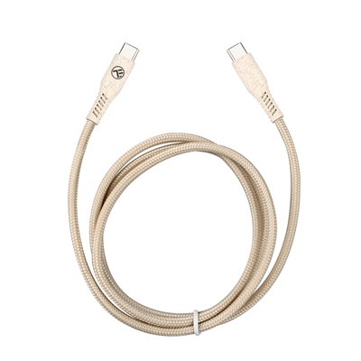  Tellur Green Data Cable Type-C to Type-C 3A PD60W 1m nylon cream