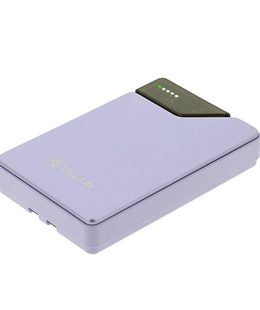  Tellur Power Bank 10000mAh, USB-C + Lightning cables built-in  purple  Hover