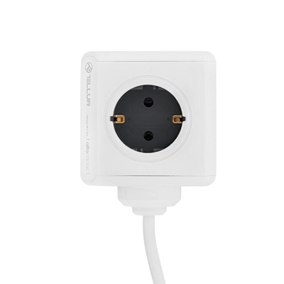  Tellur Power Cube Extended, Power strip 4 Outlets + 2xUSB ports, 1.5m cable white
