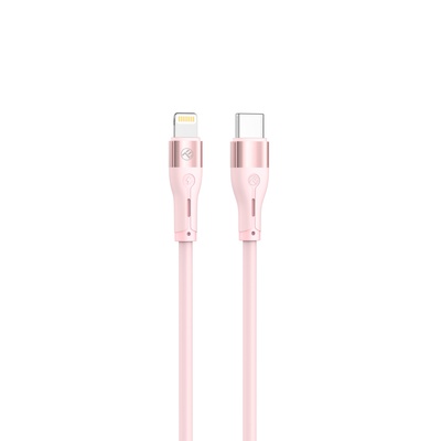  Tellur Silicone Type-C to Lightning Cable PD30W 1m Pink