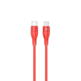  Tellur Silicone Type-C to Type-C Cable PD60W 1m Red