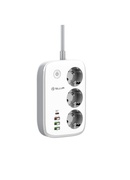  Tellur Smart WiFi Power Strip 3 Outlets, PD30W, QC18W, 2xUSB 2.4A 2500W 10A 2m