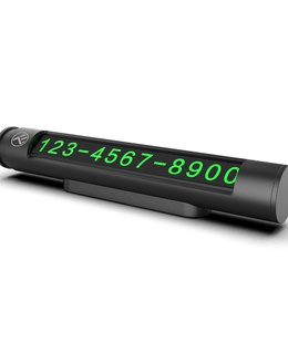  Tellur Temporary Car Parking Card For Two Phone Numbers Metallic Black  Hover