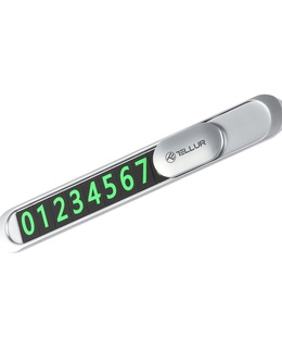  Tellur Temporary Car Parking Phone Number Card Metallic Silver  Hover