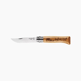  Opinel N°08 Nerūsējošā tērauda ozols Dzīvnieku kuilis