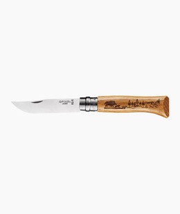  Opinel N°08 Nerūsējošā tērauda ozols Dzīvnieku kuilis  Hover