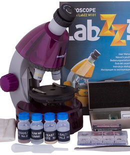  Mikroskops bērniem, Levenhuk LabZZ M101 Amethyst, 40x-640x, ar Eksperimenta komplektu  Hover
