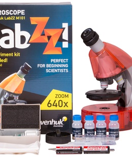  Mikroskops bērniem, Levenhuk LabZZ M101 Orange, 40x-640x, ar eksperimentu komplektu  Hover