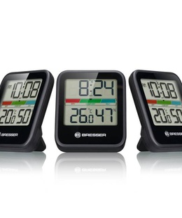  BRESSER klimata monitora termometrs/higrometrs DCF trīsdaļīgs komplekts, melns  Hover