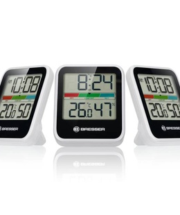  BRESSER klimata monitora termometrs/higrometrs DCF trīsdaļīgs balts  Hover