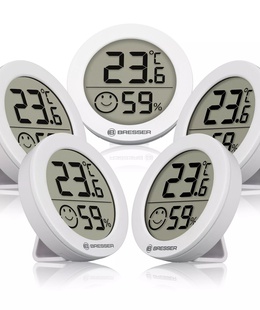  BRESSER Smile termo-higrometru komplekts 5 gab.  Hover