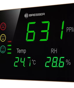  BRESSER CO2 mērierīce Smile XXL ar luksoforu un īpaši lielu LED displeju  Hover
