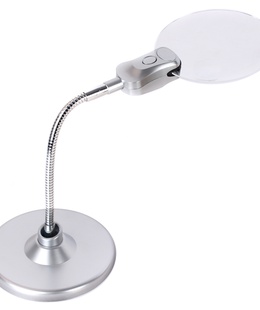  Galda Lupa ar Apgaismojumu un Lokano Stiprinājumu Levenhuk Zeno D5 PLUS ( 2-6x)  Hover