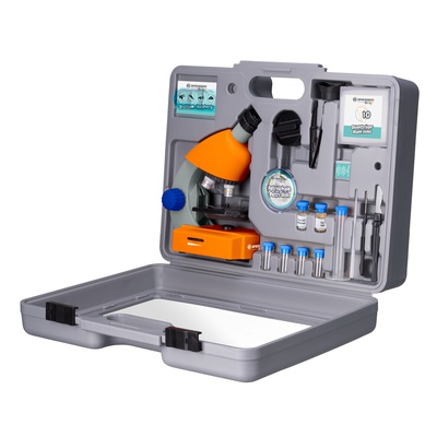  Mikroskops 40x-640x ar piederumiem un cieto kārbu, BRESSER Junior