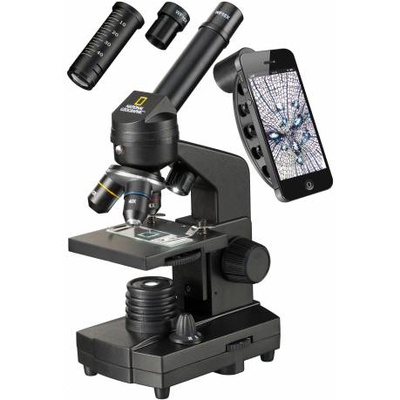  Mikroskops NATIONAL GEOGRAPHIC 40X-1280X ar eksperimentālo komplektu un viedtālruņa adapte