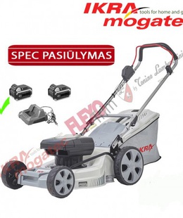  Akumulatora zāles pļāvējs 40V 5Ah IKRA Mogatec IAM 40-4325 - PILNS KOMPLEKTS  Hover