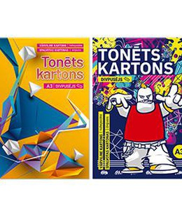  Krāsains kartons A3,  8 krāsas,  divpusējs  Hover