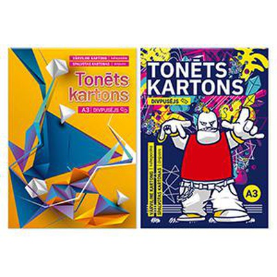  Krāsains kartons A3,  8 krāsas,  divpusējs
