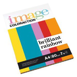  Krāsains papīrs IMAGE C. Brilliant Rainbow A4 80g/m2 7x10lap