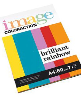  Krāsains papīrs IMAGE C. Brilliant Rainbow A4 80g/m2 7x10lap  Hover