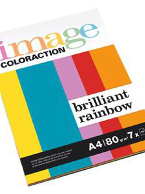  Krāsains papīrs IMAGE C. Brilliant Rainbow A4 80g/m2 7x10lap  Hover