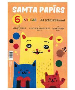  Samta papīra komplekts A4 6 krāsas  Hover
