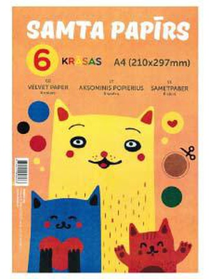  Samta papīra komplekts A4 6 krāsas  Hover