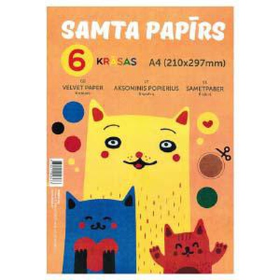  Samta papīra komplekts A4 6 krāsas